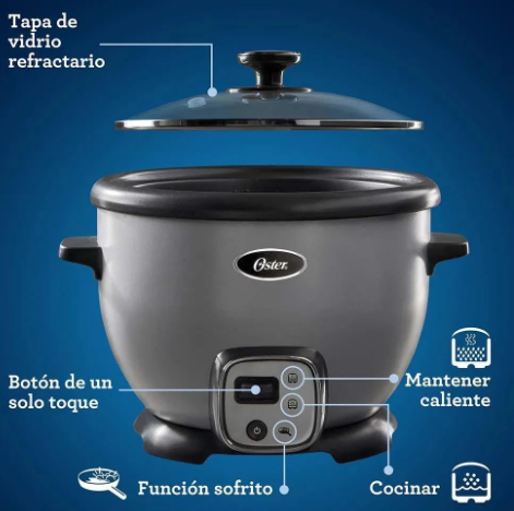 Arrocera Oster Multiusos Con Función Sofrito 10 Tazas (1.8 Litros, 2 Libras) 8029S - Imagen 4